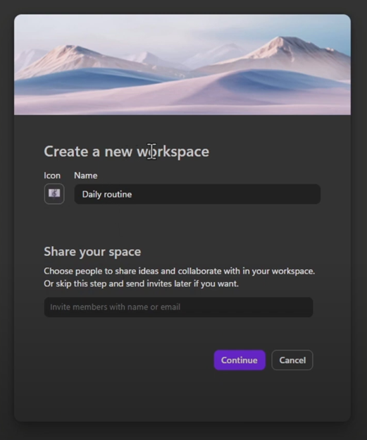 Create a new WorkSpace