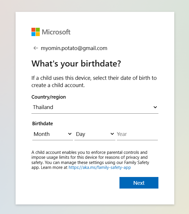 Fill personal info