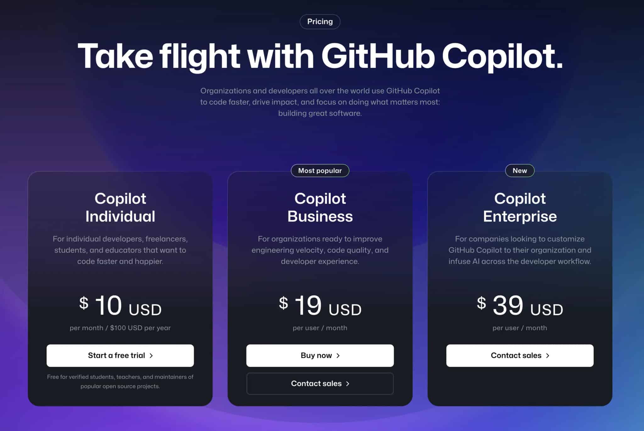 copilot pricing