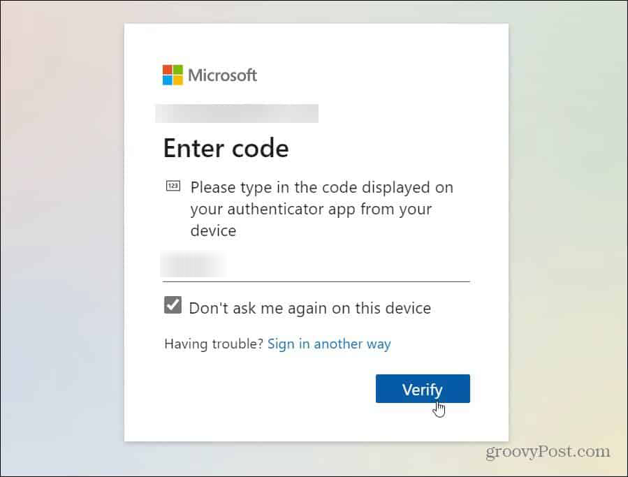 microsoft 2 step verification