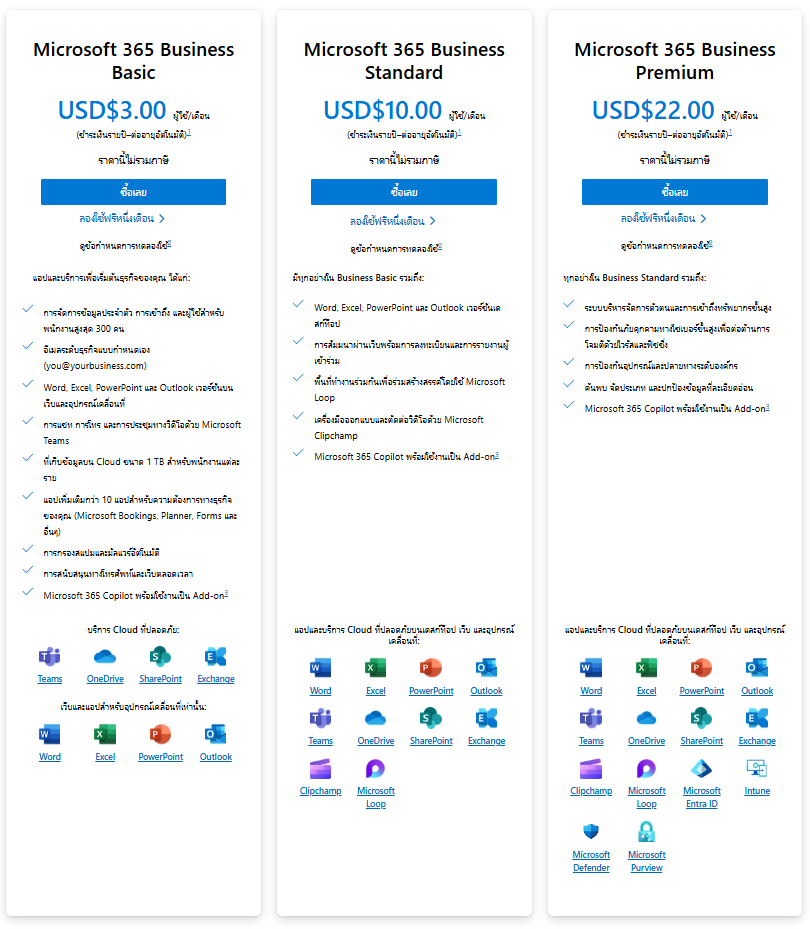microsoft business pricing