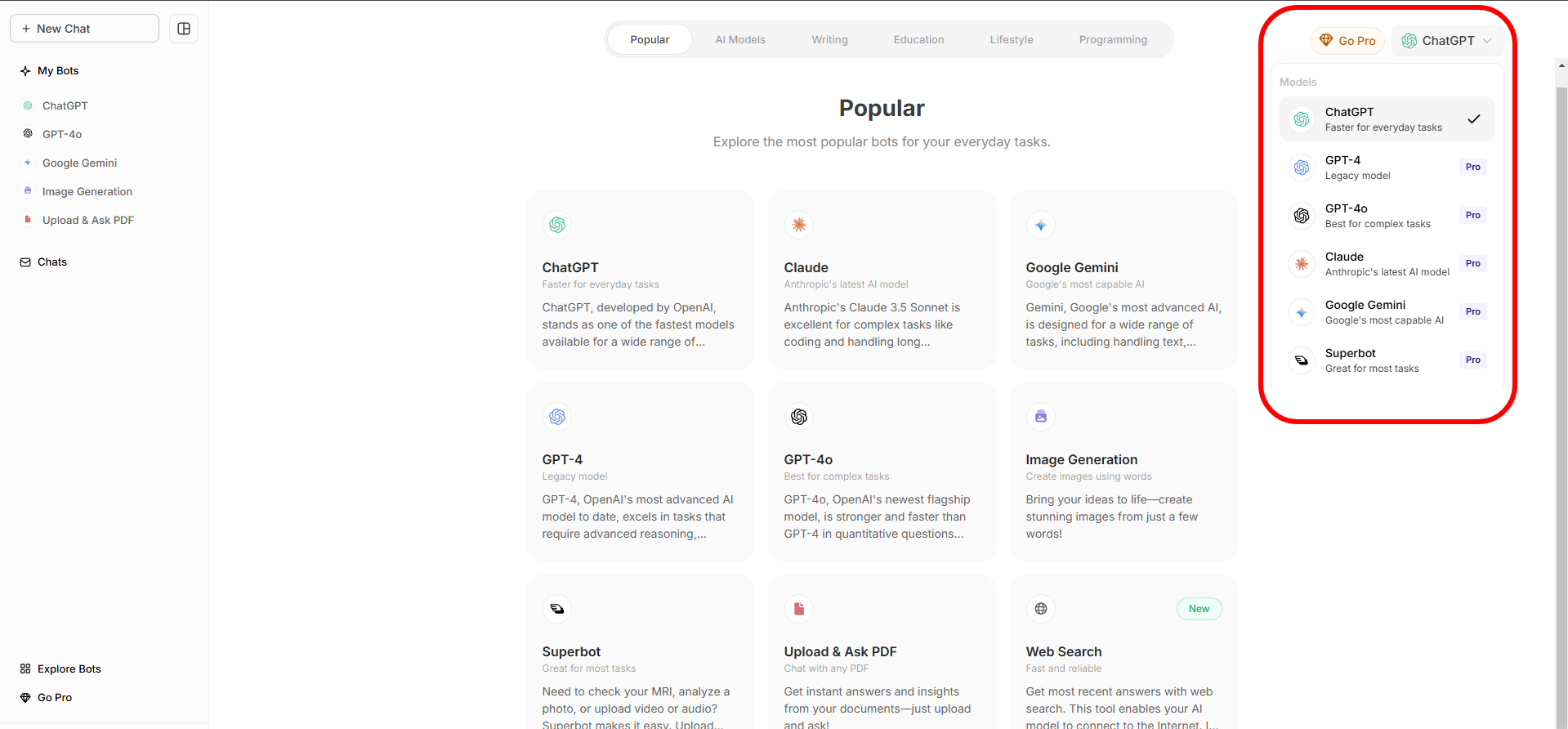 pro features in openai