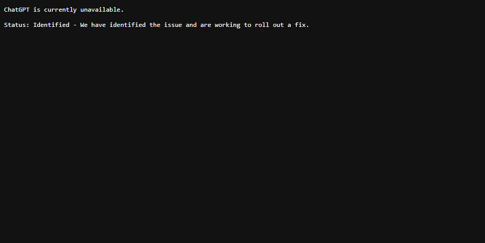 What happened chatgpt outage