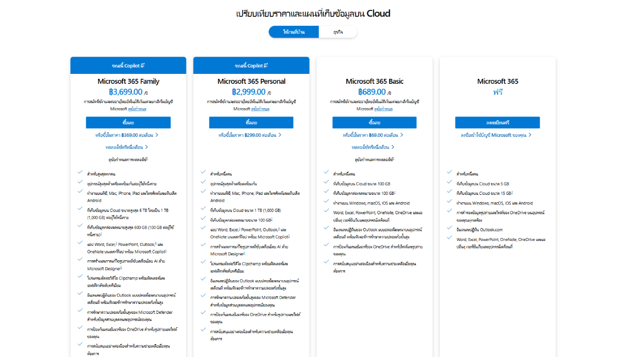 onedrive pricing plan