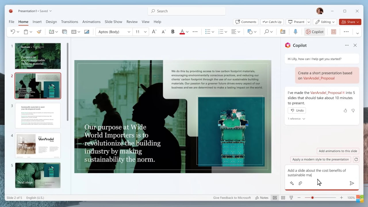 Generate Full Presentations Instantly with Copilot
