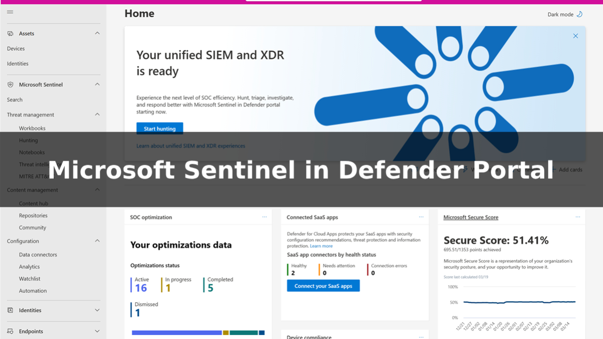 Sentinel in Defender Portal
