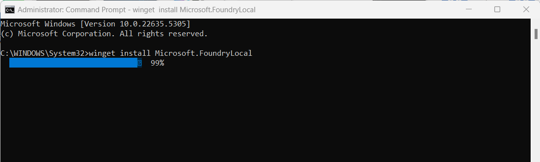 Install Foundry local