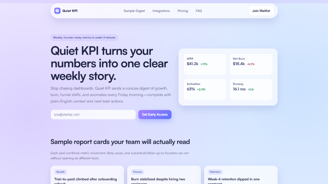 Quiet KPI