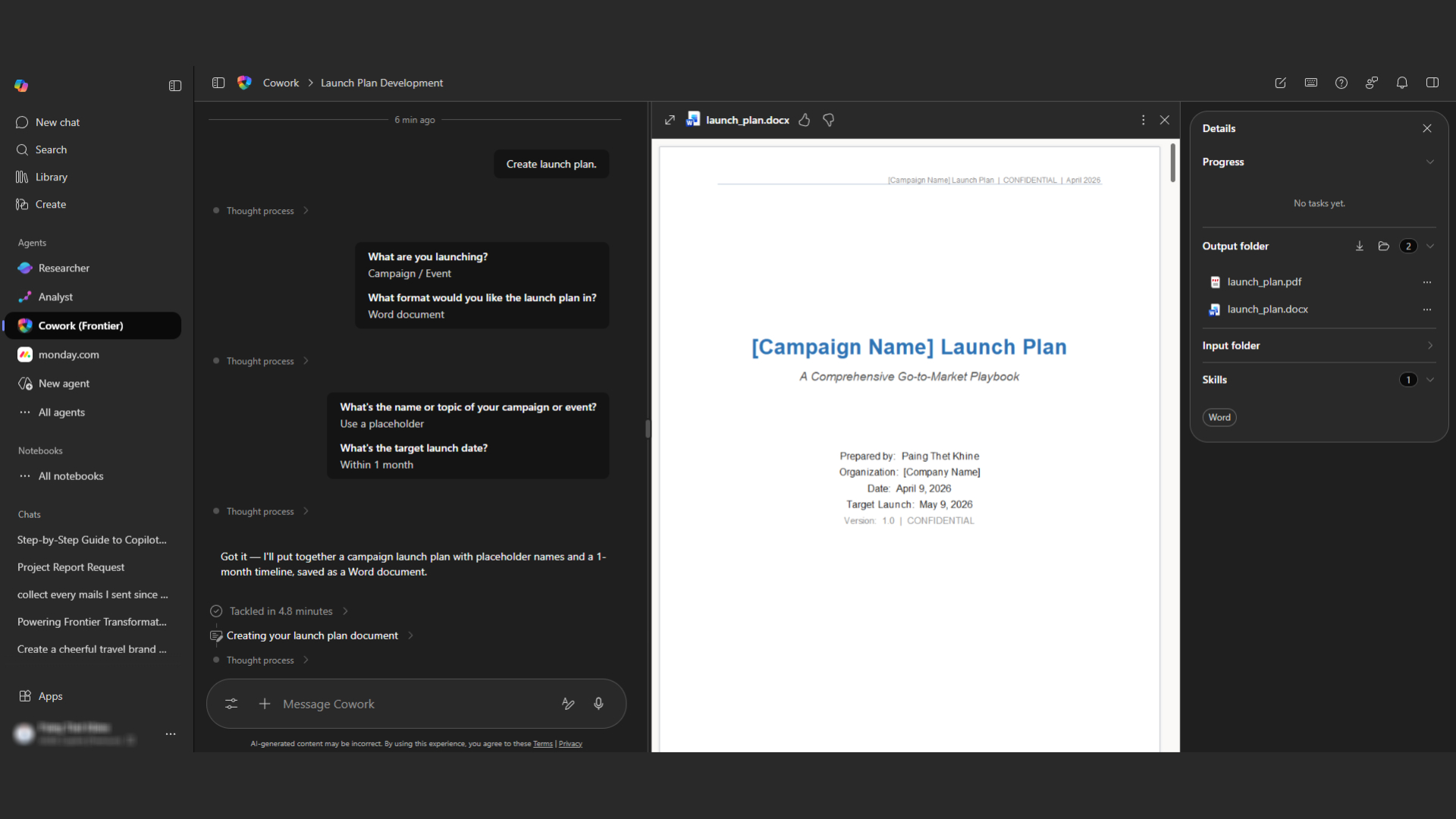 Create Launch Plan