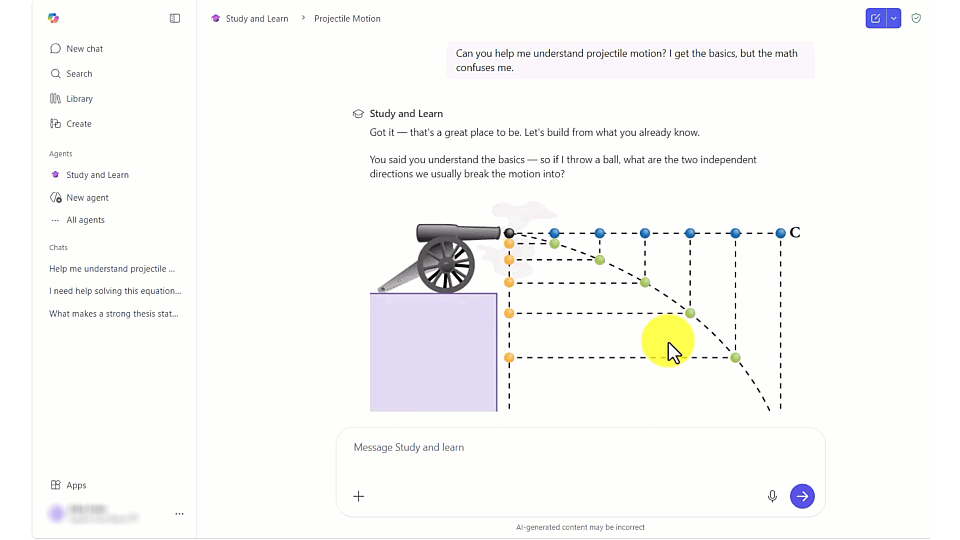 Copilot Projectile motion explain