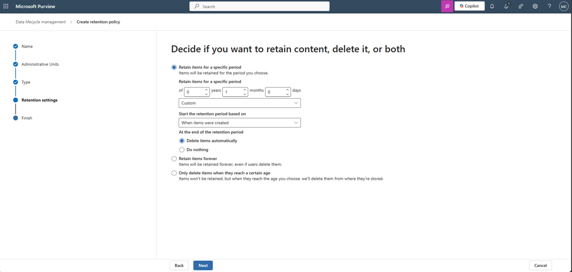 Data lifecycle management