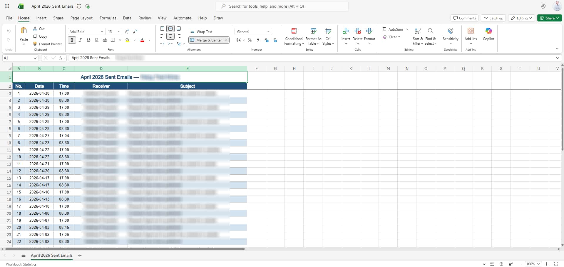 excel sample