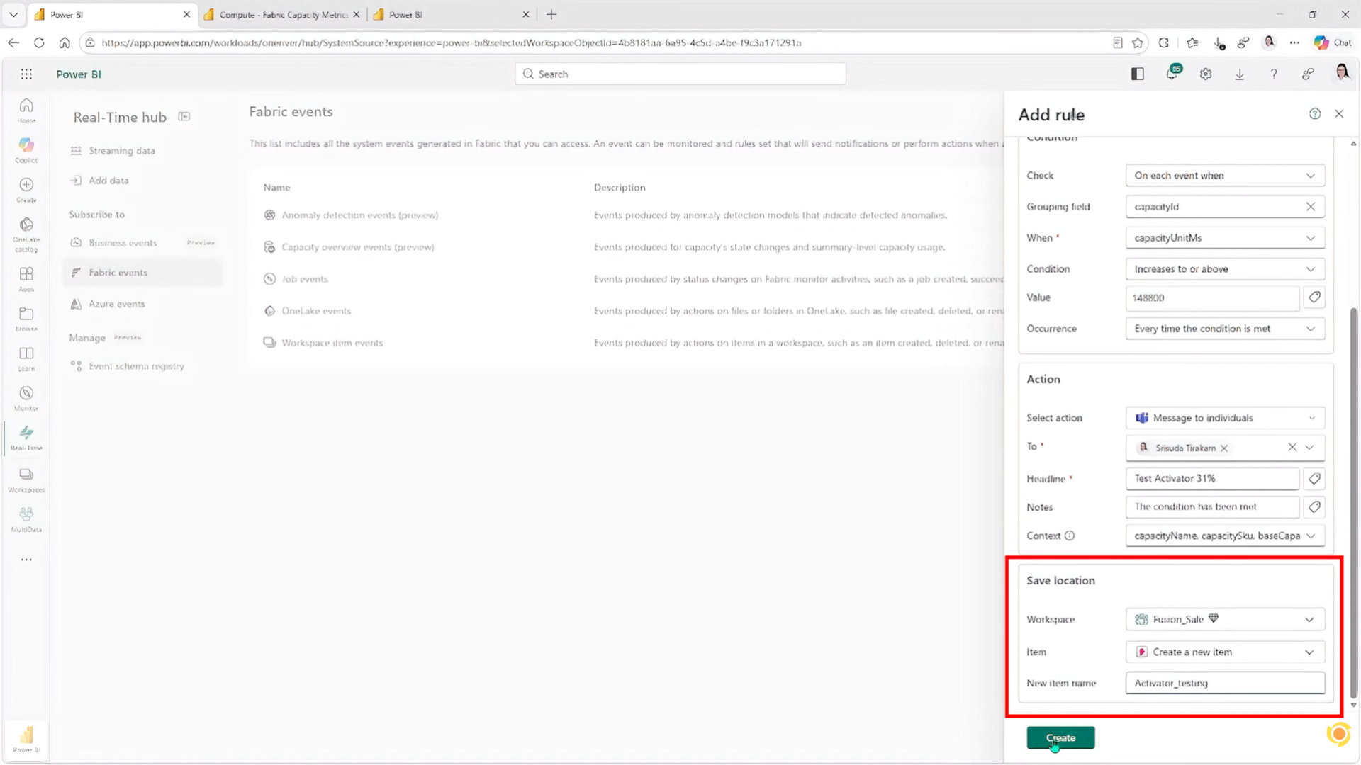 step 5 save and create